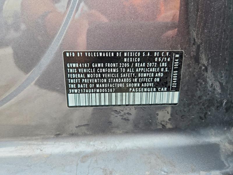 Продажа на аукционе авто 2015 Volkswagen Golf, vin: 3VW217AU8FM005367, номер лота: 54871516