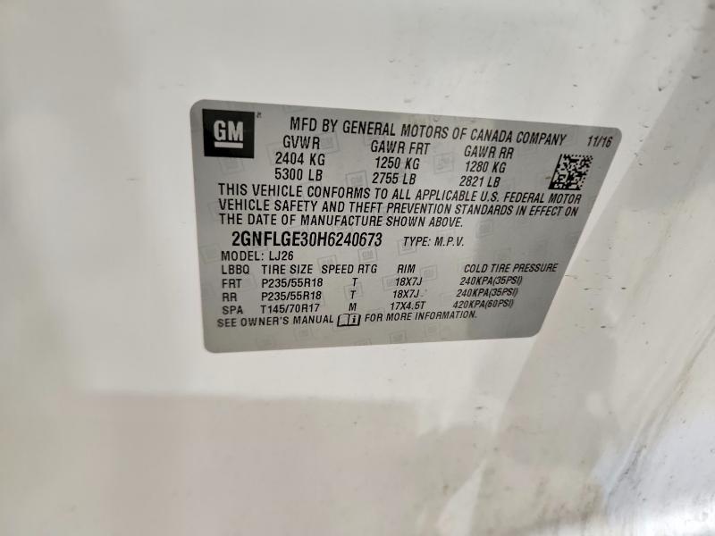 Продажа на аукционе авто 2017 Chevrolet Equinox, vin: 2GNFLGE30H6240673, номер лота: 52082626