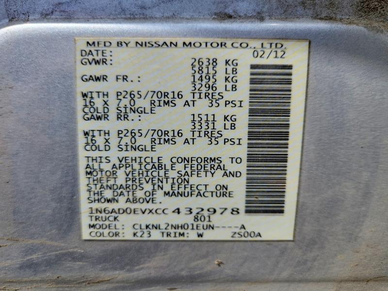 Aukcja sprzedaży 2012 Nissan Frontier, vin: 1N6AD0EVXCC432978, numer aukcji: 53911236