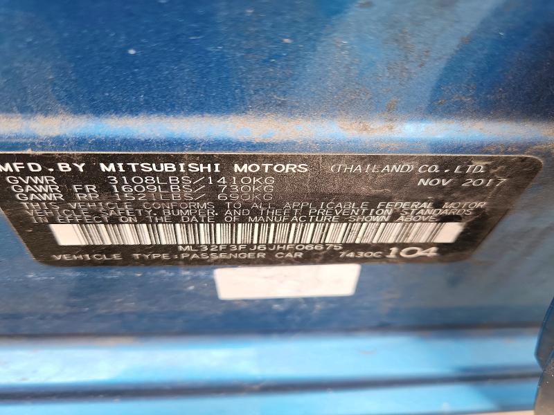 Продаж на аукціоні авто 2018 Mitsubishi Mirage, vin: ML32F3FJ6JHF06675, номер лоту: 55159326