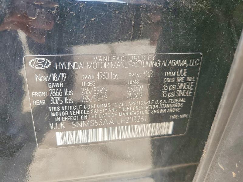 Продажа на аукционе авто 2020 Hyundai Santa Fe, vin: 5NMS53AA1LH203261, номер лота: 54023616