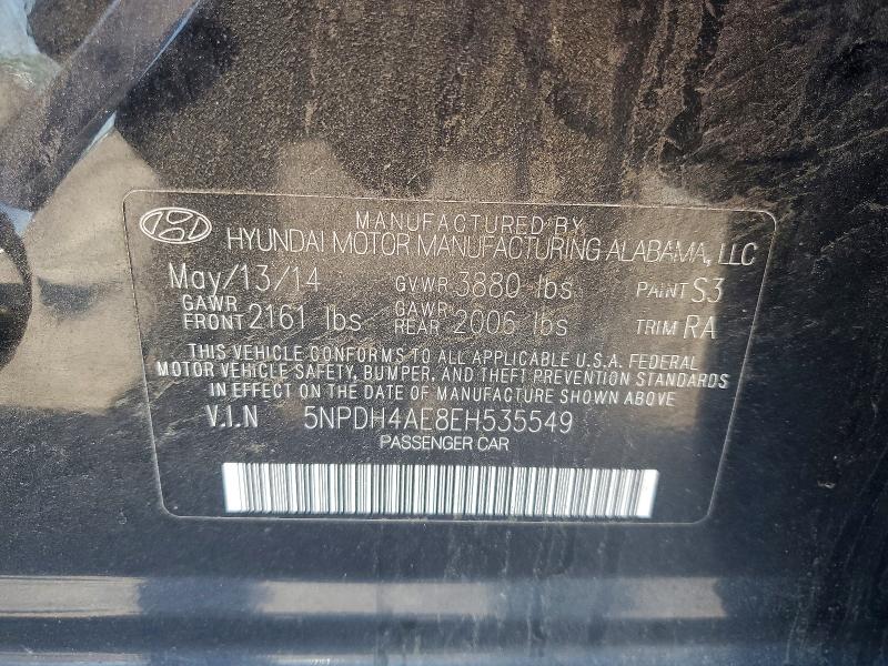 Auction sale of the 2014 Hyundai Elantra, vin: 5NPDH4AE8EH535549, lot number: 53256236