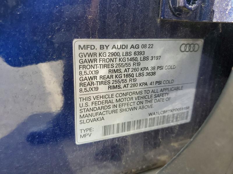 54754286 :رقم المزاد ، WA1LCBF7XPD001156 vin ، 2023 Audi Q7 مزاد بيع