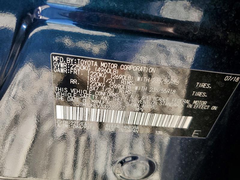 53166606 :رقم المزاد ، JTMDJREV3JD235557 vin ، 2018 Toyota Rav4 Hv مزاد بيع