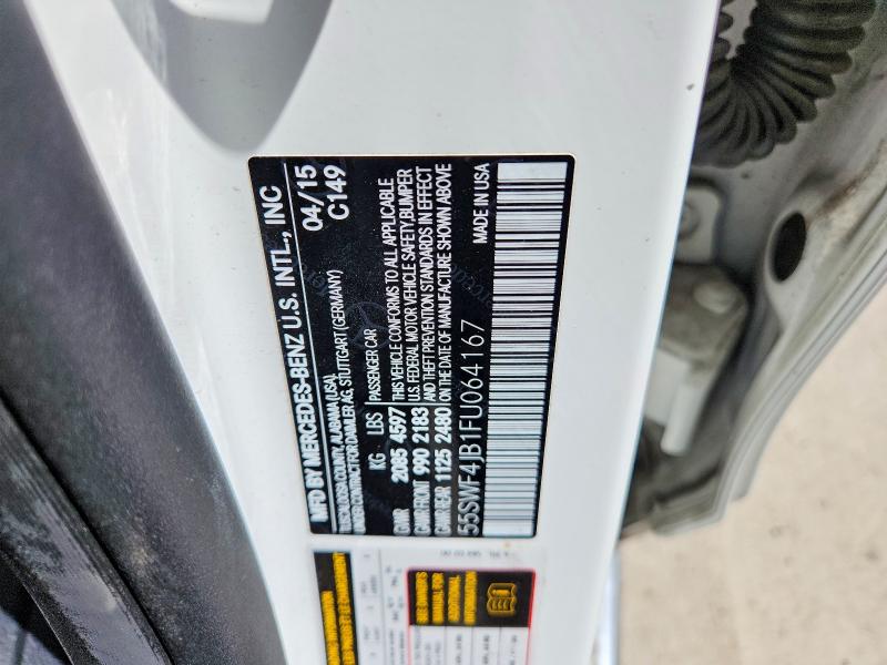 Aukcja sprzedaży 2015 Mercedes-benz C, vin: 55SWF4JB1FU064167, numer aukcji: 53649856