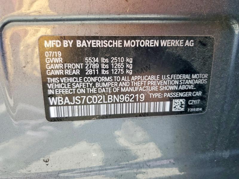 2020 Bmw M550xi მანქანა იყიდება აუქციონზე, vin: WBAJS7C02LBN96219, აუქციონის ნომერი: 52407096
