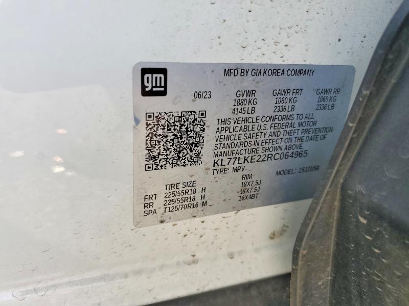 Aukcja sprzedaży 2024 Chevrolet Trax, vin: KL77LKE22RC064965, numer aukcji: 53327746