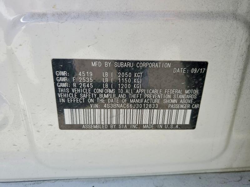 Продаж на аукціоні авто 2018 Subaru Legacy, vin: 4S3BNAC66J3012833, номер лоту: 52970726