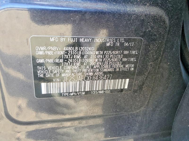 Продажа на аукционе авто 2014 Subaru Forester, vin: JF2SJAECXEH436427, номер лота: 54431786
