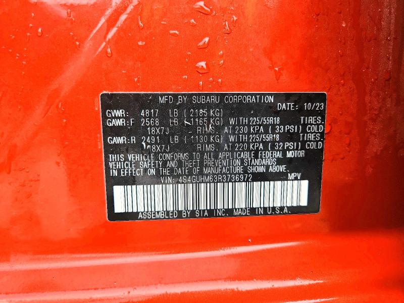 2024 Subaru Crosstrek მანქანა იყიდება აუქციონზე, vin: 4S4GUHM63R3736972, აუქციონის ნომერი: 53725666