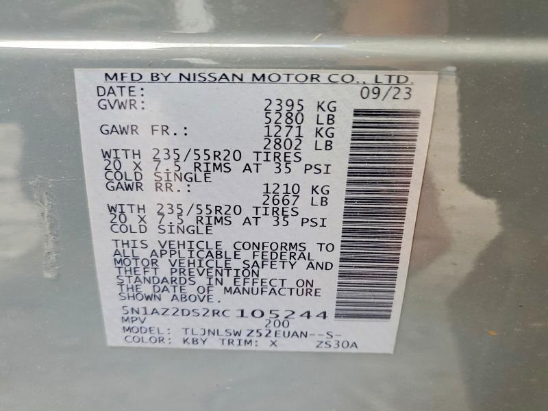 Aukcja sprzedaży 2024 Nissan Murano, vin: 5N1AZ2DS2RC105244, numer aukcji: 53890686