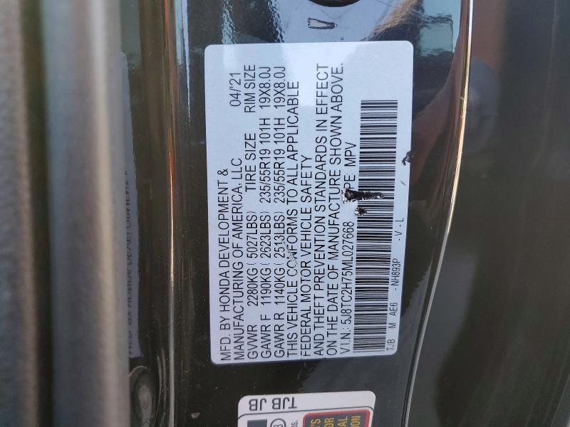 Aukcja sprzedaży 2021 Acura Rdx, vin: 5J8TC2H75ML027668, numer aukcji: 52312026