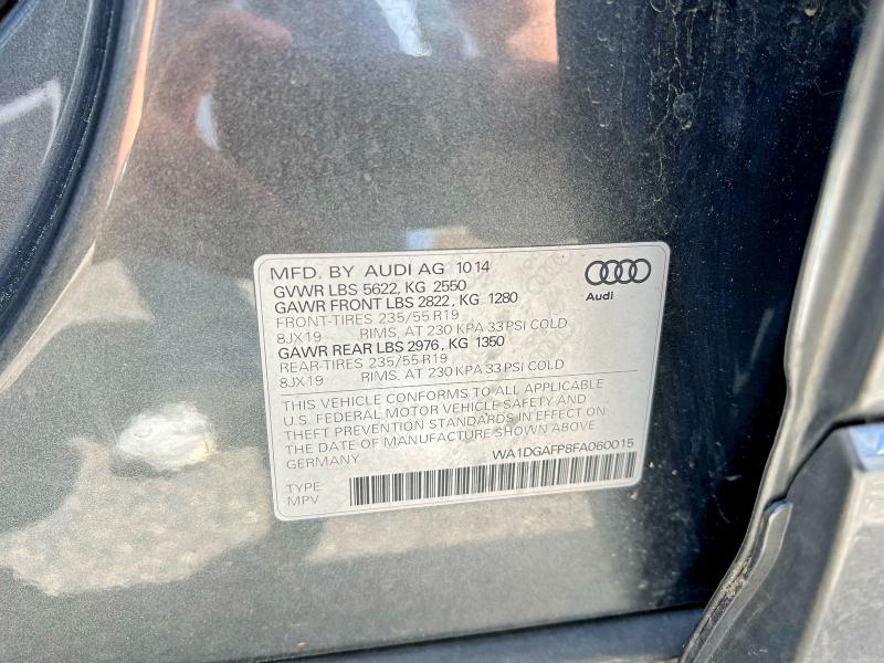 53423286 :رقم المزاد ، WA1DGAFP8FA060015 vin ، 2015 Audi Q5 مزاد بيع