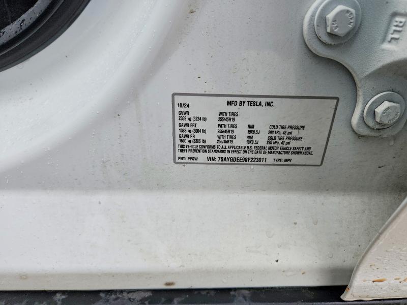 2025 Tesla Model Y მანქანა იყიდება აუქციონზე, vin: 7SAYGDEE9SF223011, აუქციონის ნომერი: 52067986