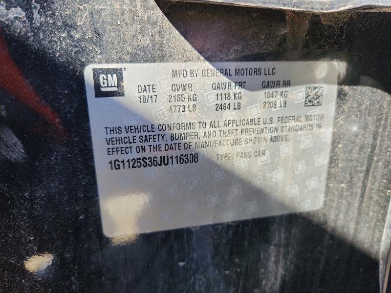 Продаж на аукціоні авто 2018 Chevrolet Impala, vin: 1G1125S36JU116308, номер лоту: 53234106