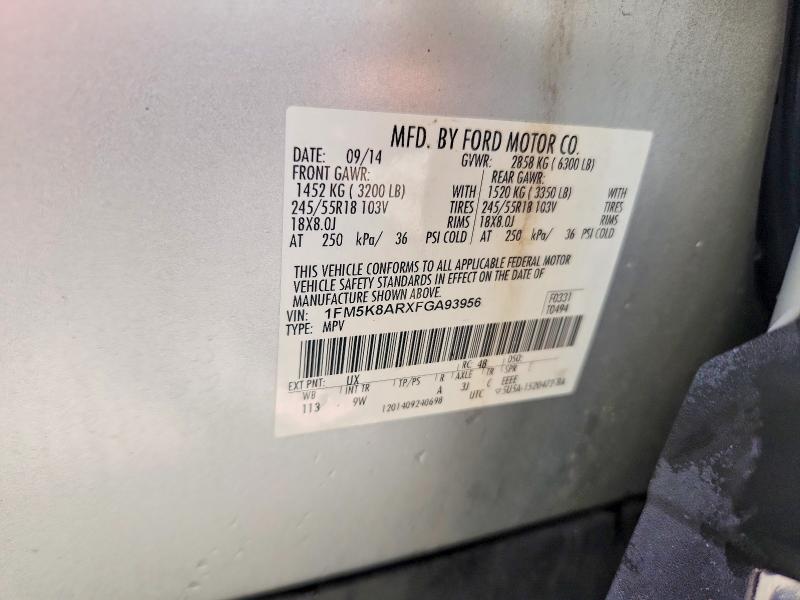 53895826 :رقم المزاد ، 1FM5K8ARXFGA93956 vin ، 2015 Ford Explorer مزاد بيع