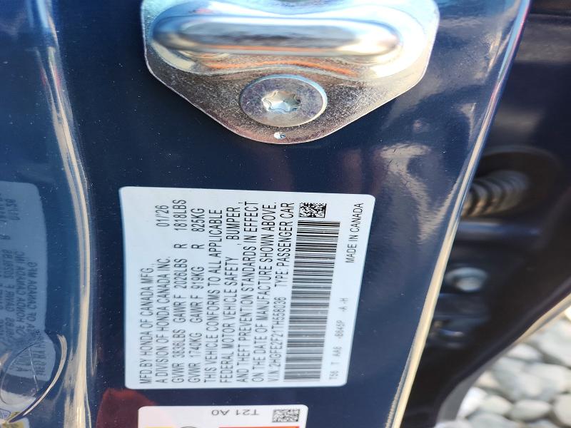 55269716 :رقم المزاد ، 2HGFE2F21TH558036 vin ، 2026 Honda Civic مزاد بيع