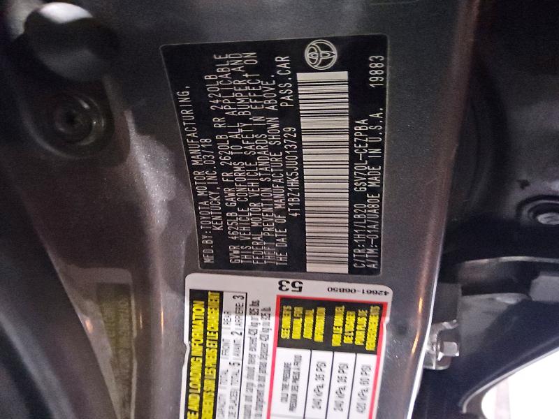 Продаж на аукціоні авто 2018 Toyota Camry, vin: 4T1BZ1HK5JU013729, номер лоту: 53703756