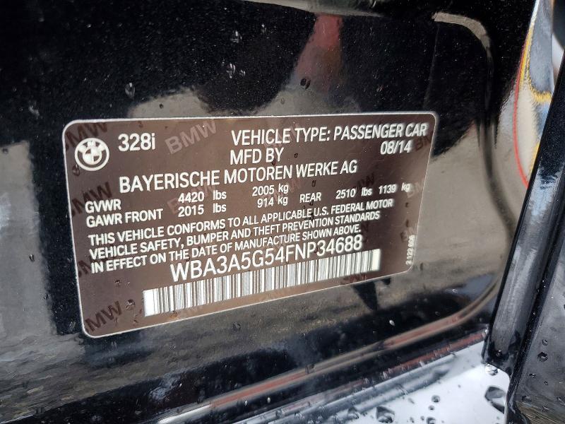 Aukcja sprzedaży 2015 Bmw 328, vin: WBA3A5G54FNP34688, numer aukcji: 54322056