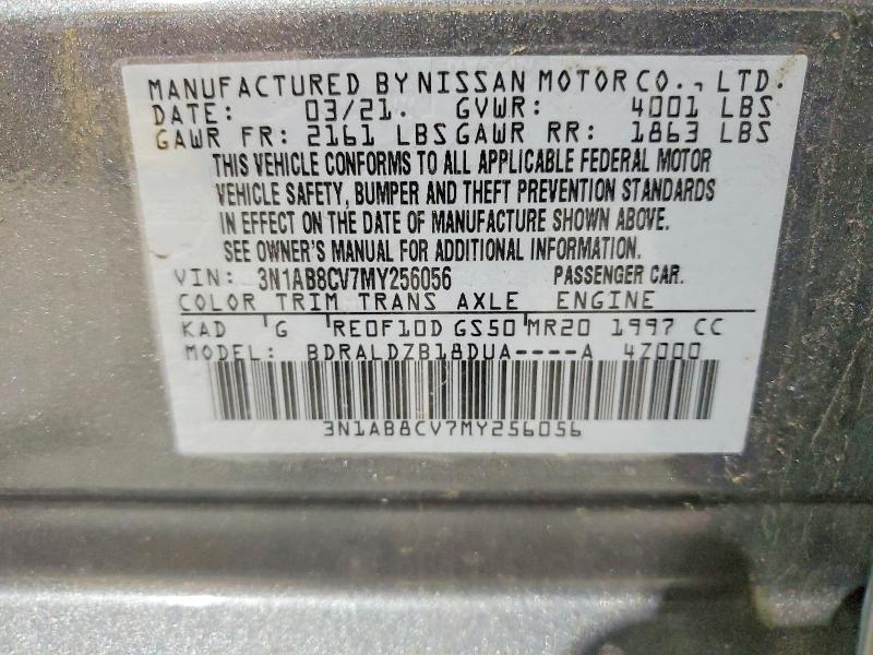51973026 :رقم المزاد ، 3N1AB8CV7MY256056 vin ، 2021 Nissan Sentra مزاد بيع