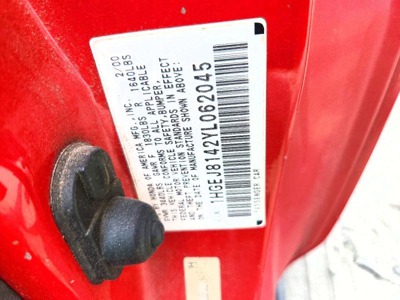 Продаж на аукціоні авто 2000 Honda Civic, vin: 1HGEJ8142YL062045, номер лоту: 53973426