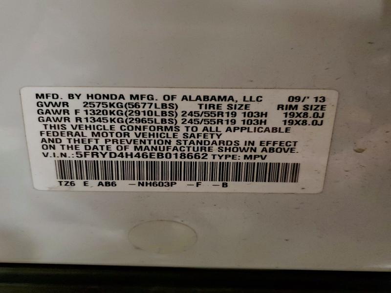 53329726 :رقم المزاد ، 5FRYD4H46EB018662 vin ، 2014 Acura Mdx مزاد بيع