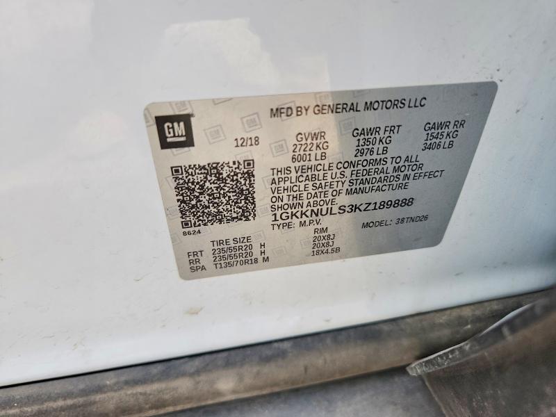 Продажа на аукционе авто 2019 Gmc Acadia, vin: 1GKKNULS3KZ189888, номер лота: 54536806