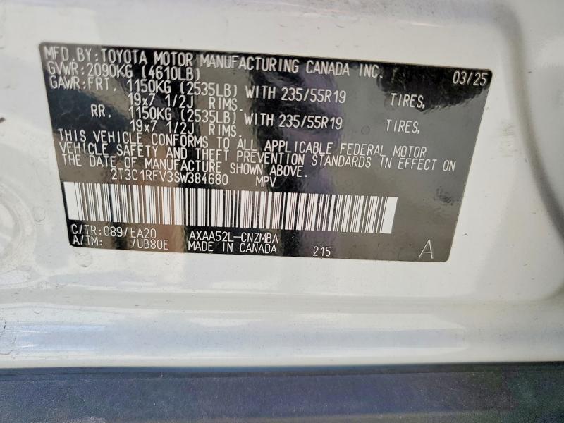 Продажа на аукционе авто 2025 Toyota Rav4, vin: 2T3C1RFV3SW384680, номер лота: 54667686