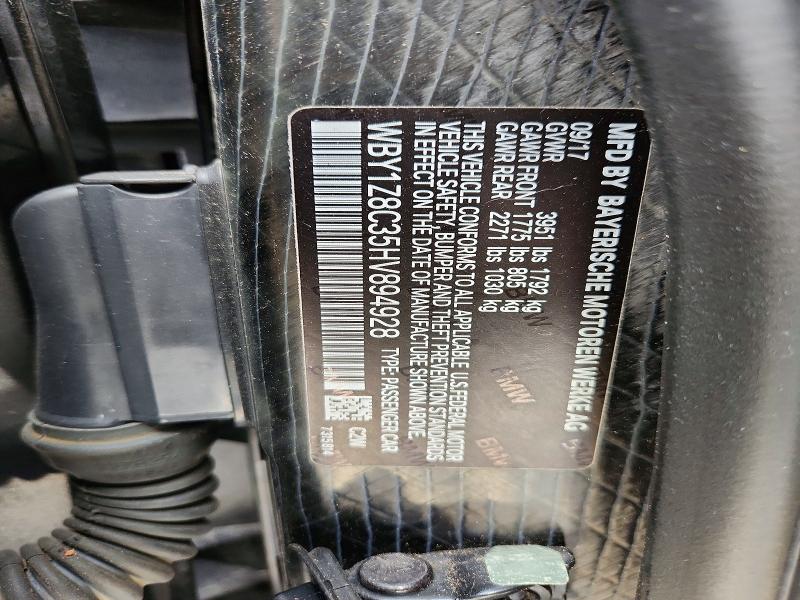 Продажа на аукционе авто 2017 Bmw I3, vin: WBY1Z8C35HV894928, номер лота: 52888326