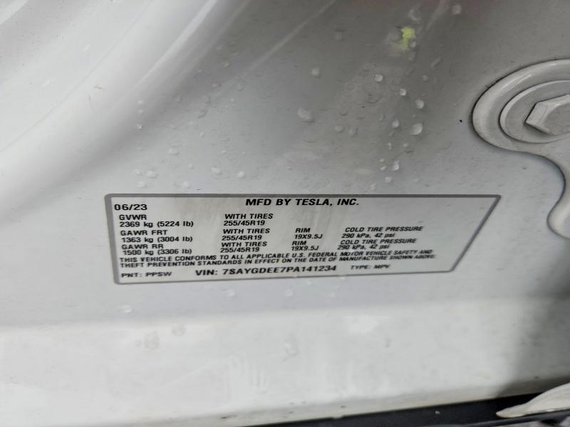 Продажа на аукционе авто 2023 Tesla Model Y, vin: 7SAYGDEE7PA141234, номер лота: 54881006