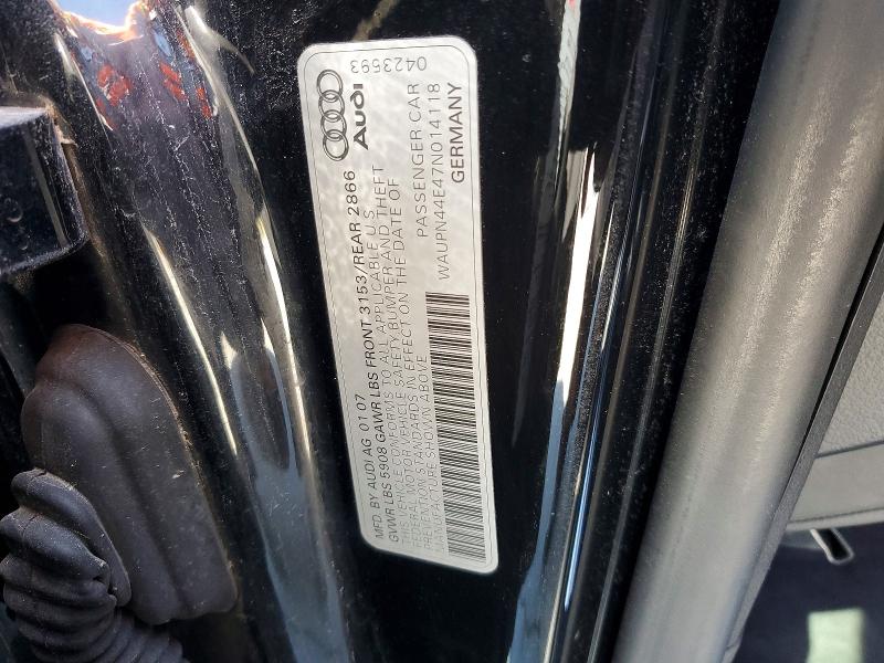 Aukcja sprzedaży 2007 Audi S8, vin: WAUPN44E47N014118, numer aukcji: 52902726