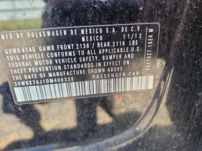 Aukcja sprzedaży 2013 Volkswagen Jetta, vin: 3VWBX7AJ1DM406339, numer aukcji: 53223856