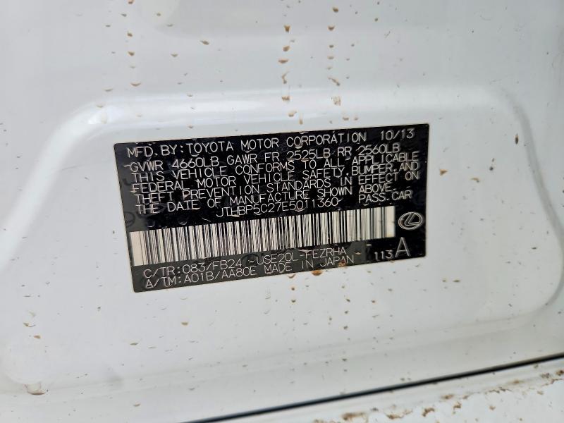 Aukcja sprzedaży 2014 Lexus Is, vin: JTHBP5C27E5011360, numer aukcji: 54130226