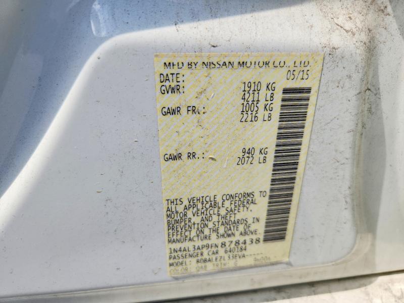 53560886 :رقم المزاد ، 1N4AL3AP9FN878438 vin ، 2015 Nissan Altima مزاد بيع