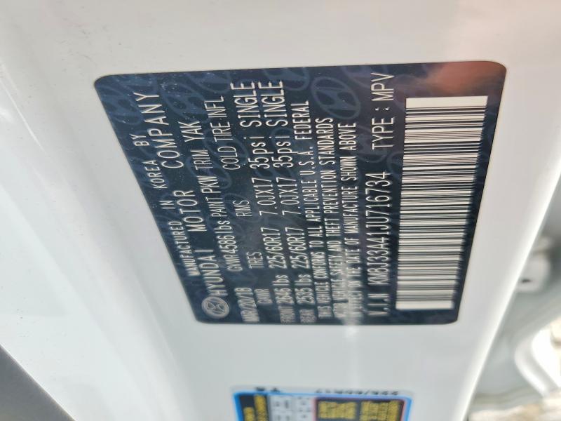 Aukcja sprzedaży 2018 Hyundai Tucson, vin: KM8J33A41JU716734, numer aukcji: 54884896