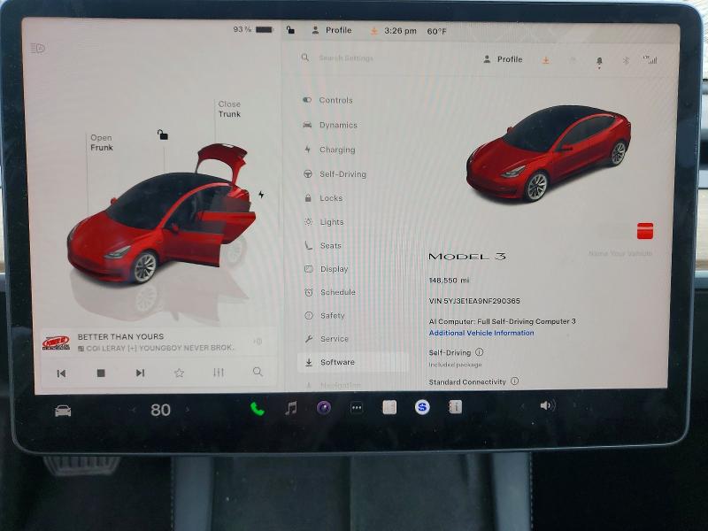 Aukcja sprzedaży 2022 Tesla Model 3, vin: 5YJ3E1EA9NF290365, numer aukcji: 52425816