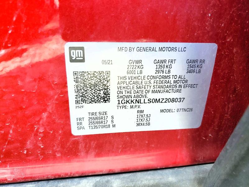 Aukcja sprzedaży 2021 Gmc Acadia, vin: 1GKKNLLS0MZ208037, numer aukcji: 51859966