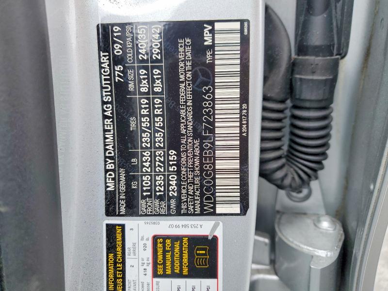 Aukcja sprzedaży 2020 Mercedes-benz Glc, vin: WDC0G8EB9LF723863, numer aukcji: 54888286