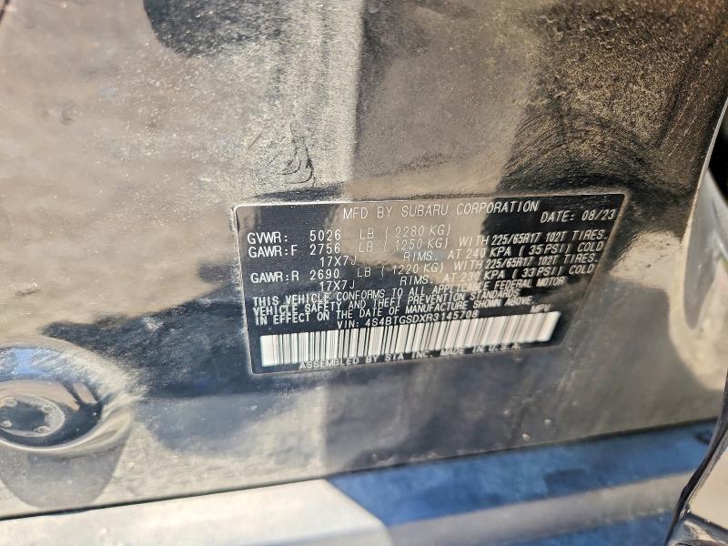 Aukcja sprzedaży 2024 Subaru Outback, vin: 4S4BTGSDXR3145708, numer aukcji: 53209716