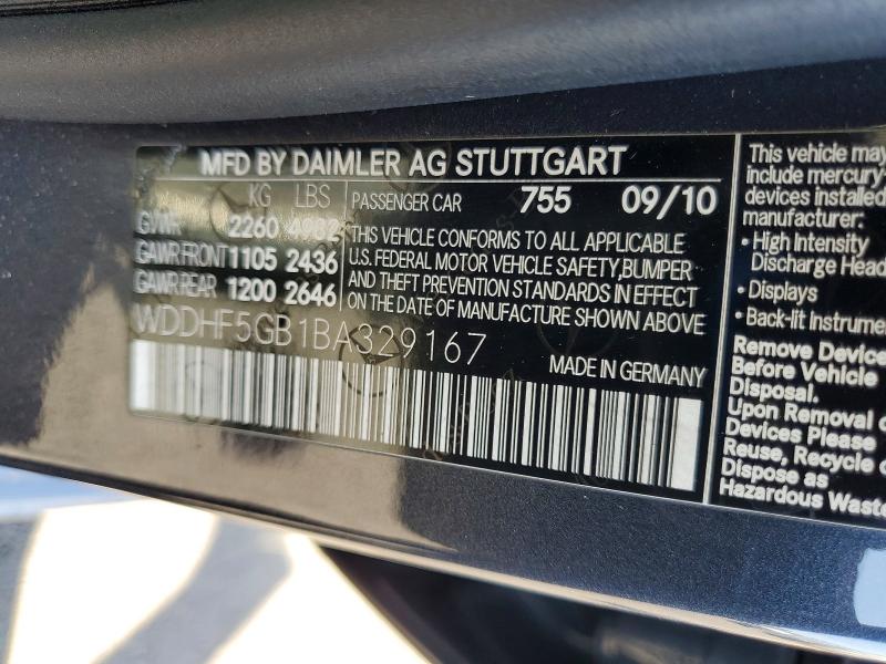 52099686 :رقم المزاد ، WDDHF5GB1BA329167 vin ، 2011 Mercedes-benz E مزاد بيع