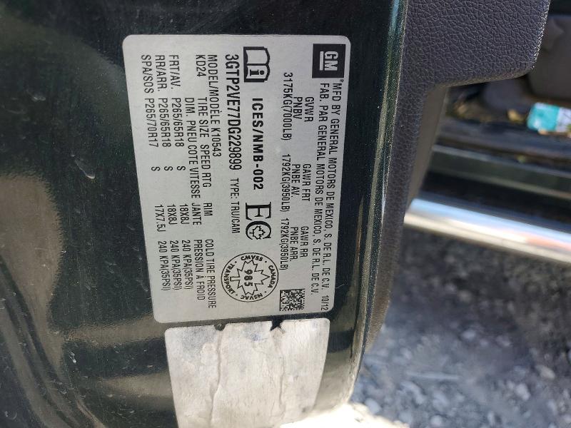 2013 Gmc Sierra მანქანა იყიდება აუქციონზე, vin: 3GTP2VE77DG229899, აუქციონის ნომერი: 51037286