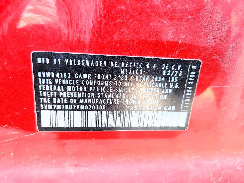 2023 Volkswagen Jetta მანქანა იყიდება აუქციონზე, vin: 3VW7M7BU2PM020105, აუქციონის ნომერი: 53237256