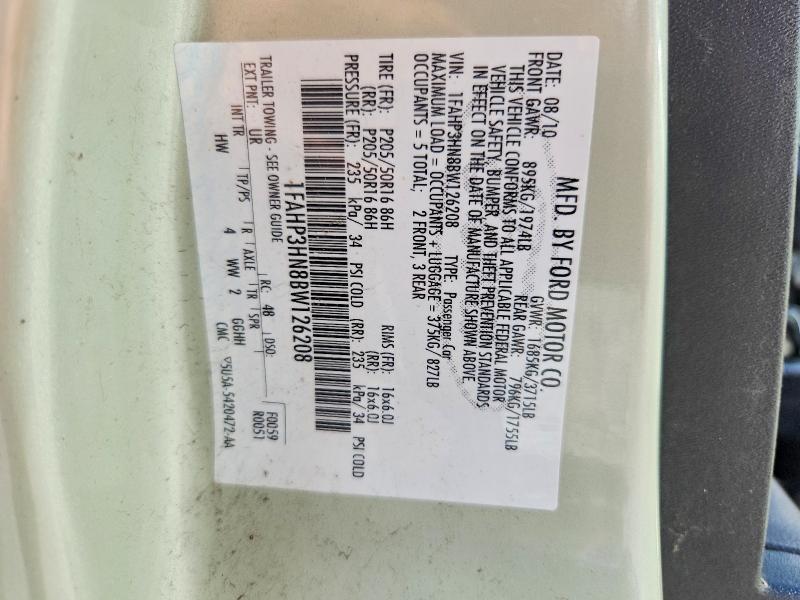 Aukcja sprzedaży 2011 Ford Focus, vin: 1FAHP3HN8BW126208, numer aukcji: 55390656