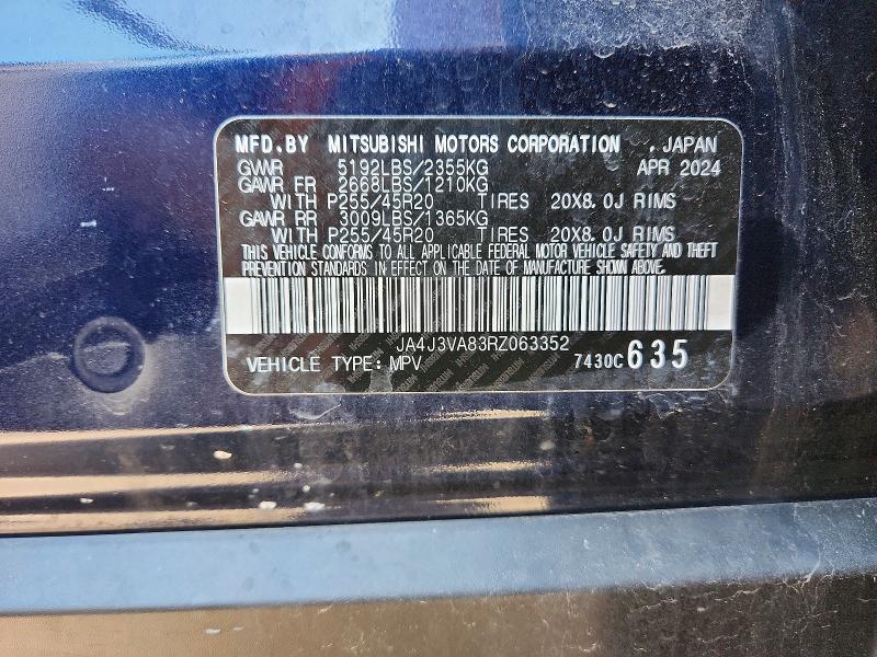 Aukcja sprzedaży 2024 Mitsubishi Outlander, vin: JA4J3VA83RZ063352, numer aukcji: 53983036