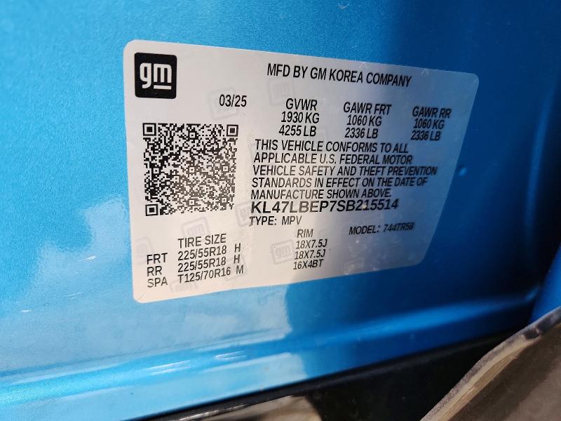 53700406 :رقم المزاد ، KL47LBEP7SB215514 vin ، 2025 Buick Envista مزاد بيع