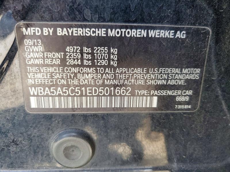 Продажа на аукционе авто 2014 Bmw 528, vin: WBA5A5C51ED501662, номер лота: 51650506