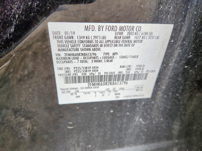 Продаж на аукціоні авто 2019 Ford Flex, vin: 2FMHK6D82KBA13796, номер лоту: 53139916