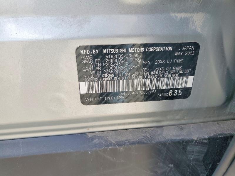 2023 Mitsubishi Outlander მანქანა იყიდება აუქციონზე, vin: JA4J3UA84PZ057258, აუქციონის ნომერი: 51955316