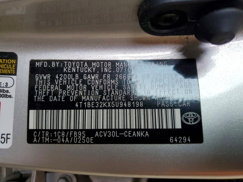 2005 Toyt Camry მანქანა იყიდება აუქციონზე, vin: 4T1BE32KX5U948198, აუქციონის ნომერი: 52600736