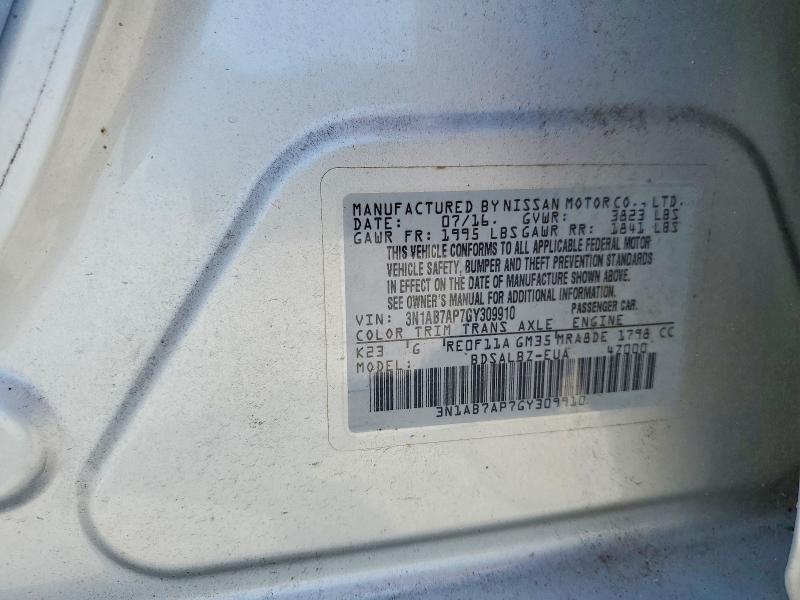 Aukcja sprzedaży 2016 Nissan Sentra, vin: 3N1AB7AP7GY309910, numer aukcji: 55070896